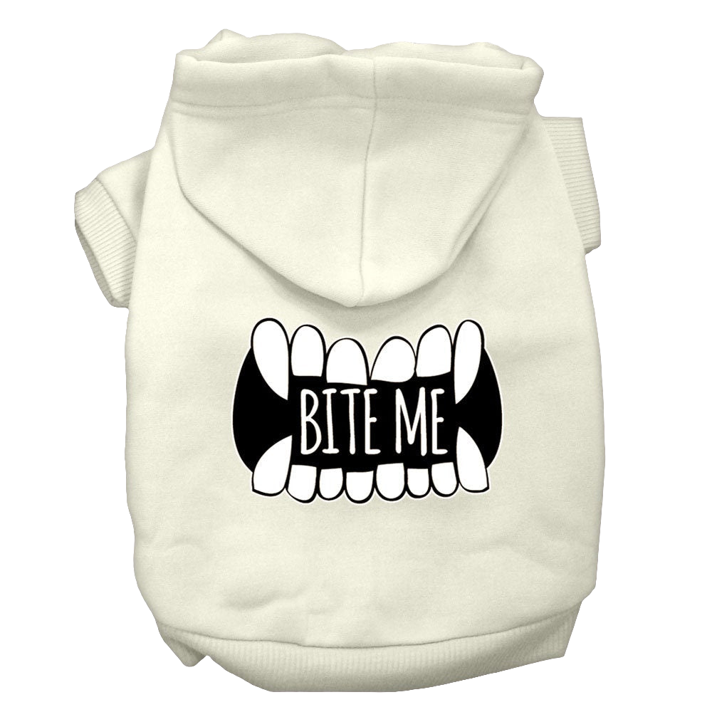 "Bite Me" Hoodie for Pets – Cozy Dog & Cat Hoodie with Screen Print Design