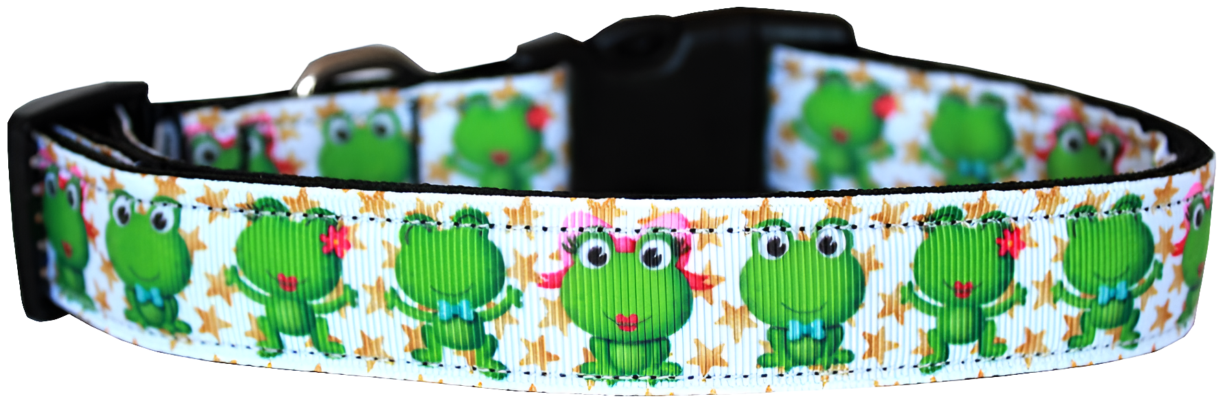 "Happy Frogs" Pet Collar or Leash – Durable Nylon Dog & Cat Accessory, Breakaway & Quick-Release Options
