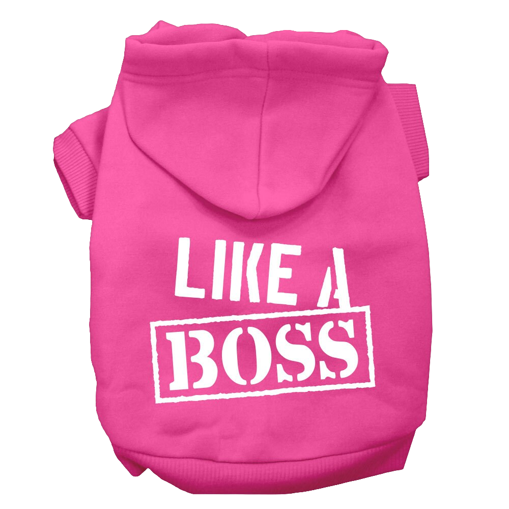 "Like A Boss" Pet Hoodie – Soft Cotton Blend Dog & Cat Outfit for All Sizes