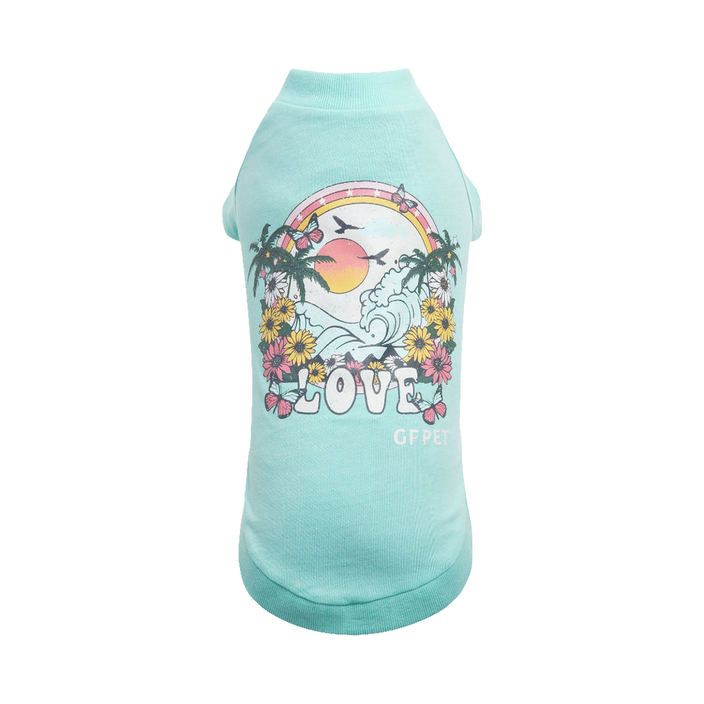GF PET® Vintage Aqua Dog T-Shirt – Soft Graphic Tee for Dogs | Lightweight, Stylish Pet Apparel for Everyday Wear