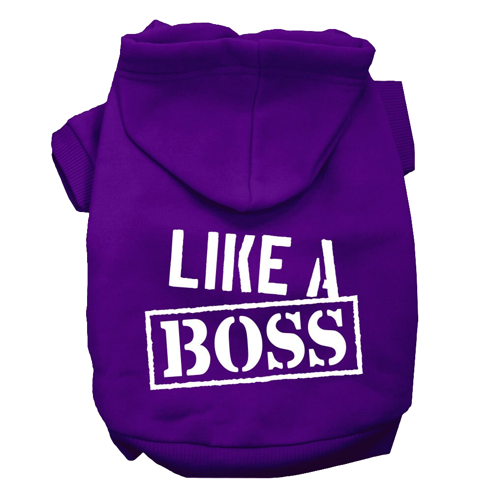 "Like A Boss" Pet Hoodie – Soft Cotton Blend Dog & Cat Outfit for All Sizes