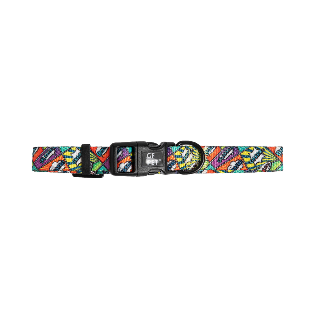 GF Pet Comic Book Print Dog & Cat Collar – Adjustable, Durable, Fun Design
