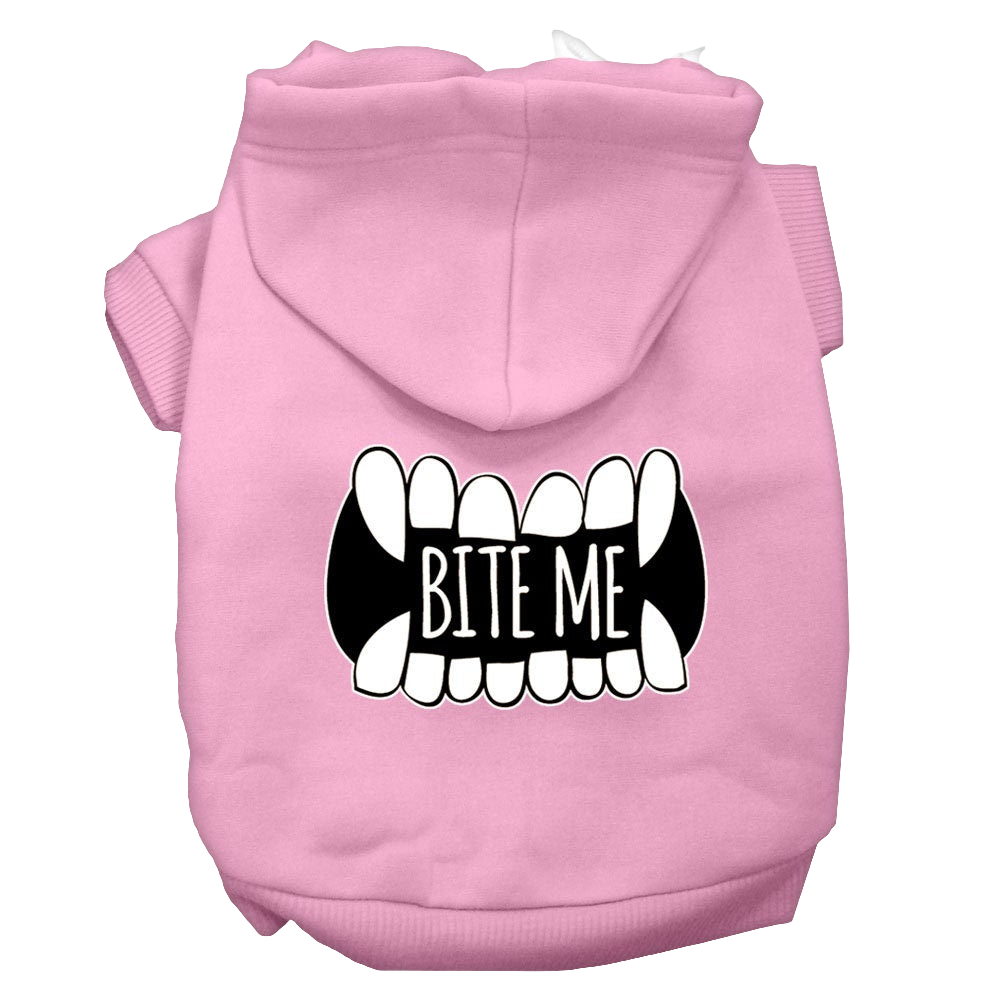 "Bite Me" Hoodie for Pets – Cozy Dog & Cat Hoodie with Screen Print Design