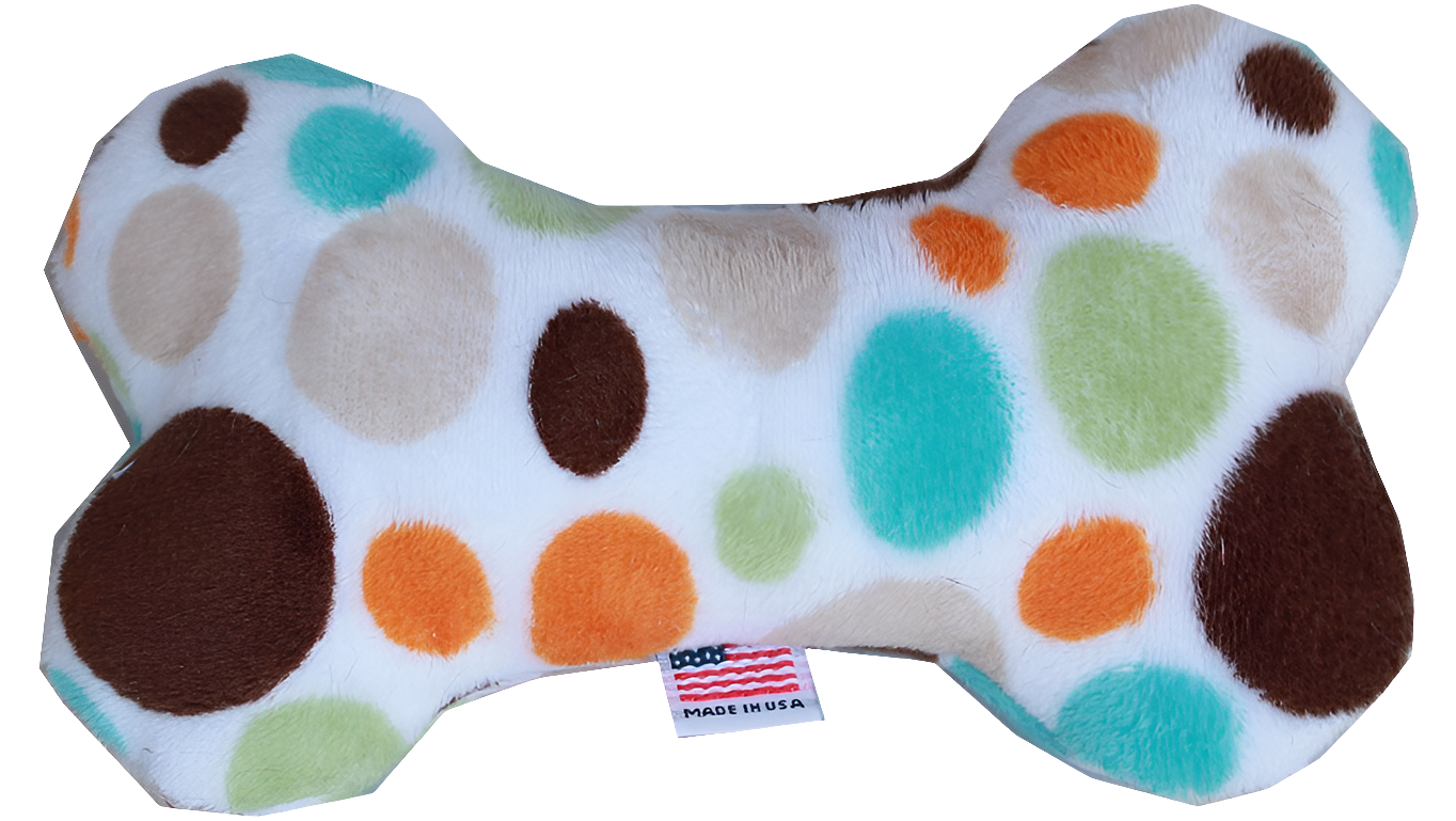 6-Inch Plush Bone Toy for Dogs & Pets – 'Party Dots' Design