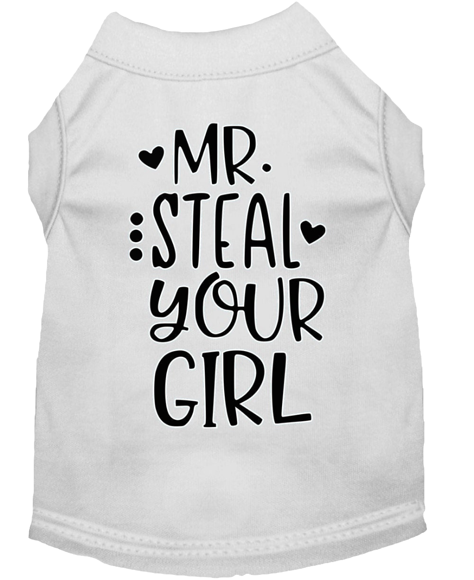 "Mr. Steal Your Girl" Dog & Cat Shirt – Funny Screen-Printed Pet Tee for Small to Large Breeds