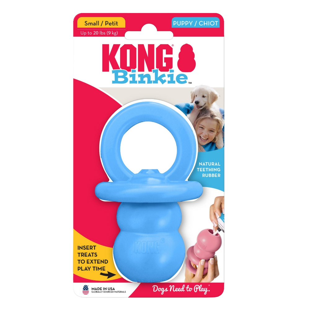 KONG Binkie Puppy Chew Toy – Small, Assorted Colors – Soothing Teething Toy for Puppies