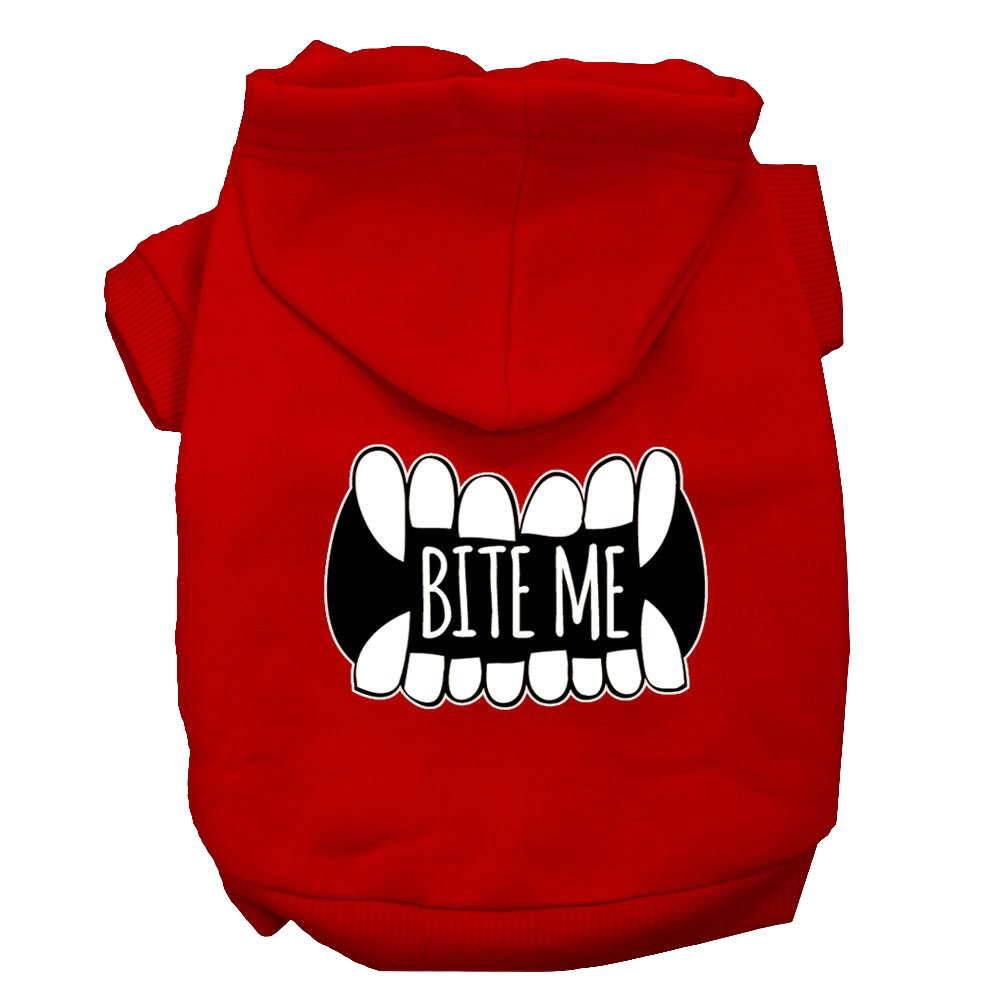 "Bite Me" Hoodie for Pets – Cozy Dog & Cat Hoodie with Screen Print Design