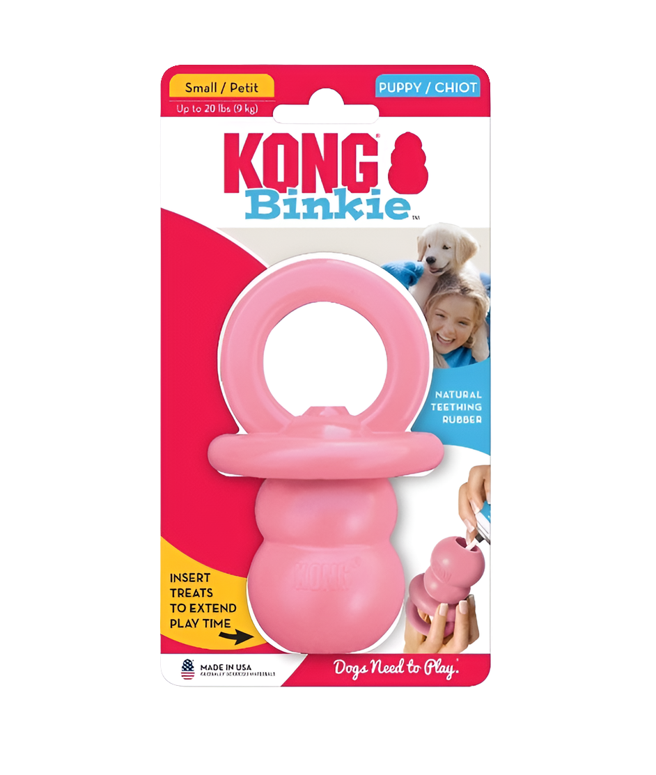 KONG Binkie Puppy Chew Toy – Small, Assorted Colors – Soothing Teething Toy for Puppies