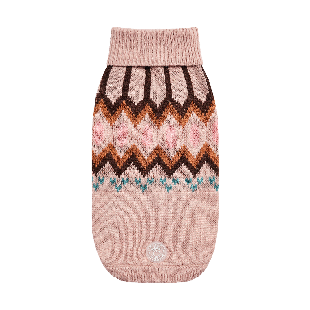 Heritage Turtleneck Dog Sweater - Pink
