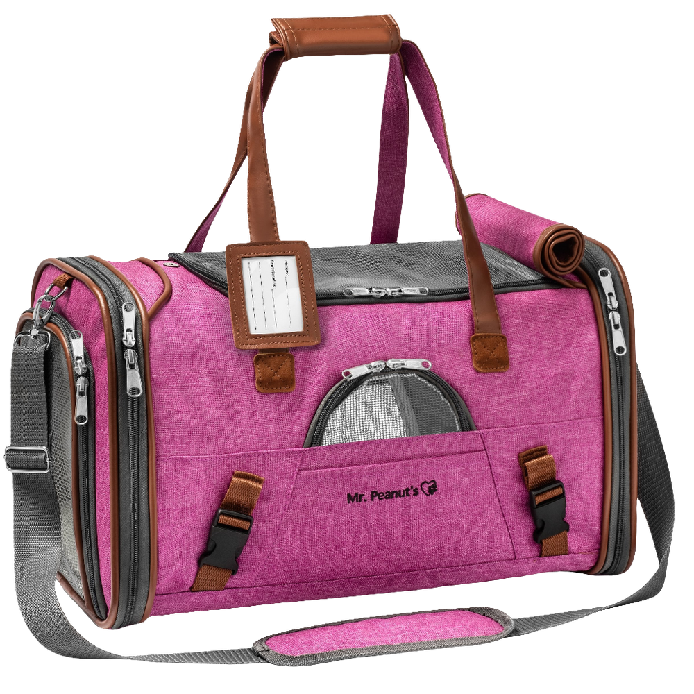 Mr. Peanut's Gold Series Airline Approved Pet Carrier – Soft-Sided Travel Tote for Cats & Small Dogs, Fits Under Airline Seats