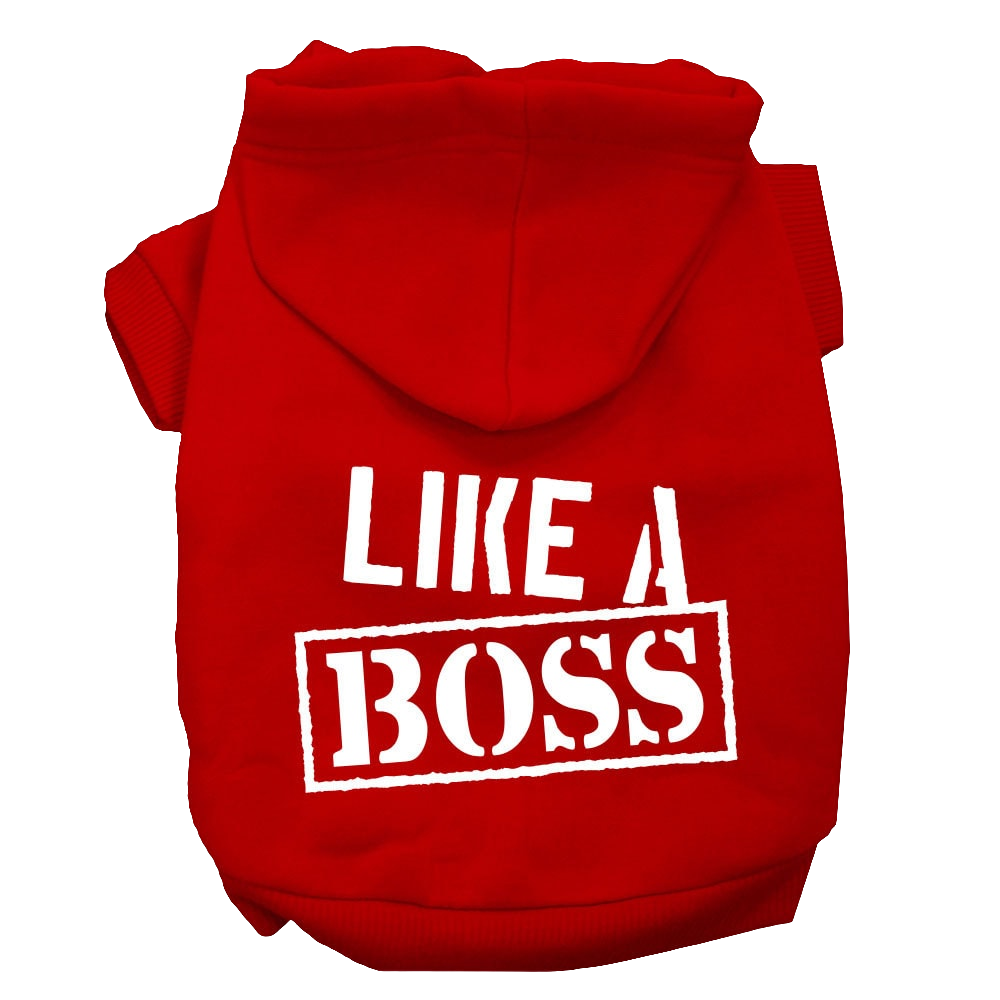 "Like A Boss" Pet Hoodie – Soft Cotton Blend Dog & Cat Outfit for All Sizes