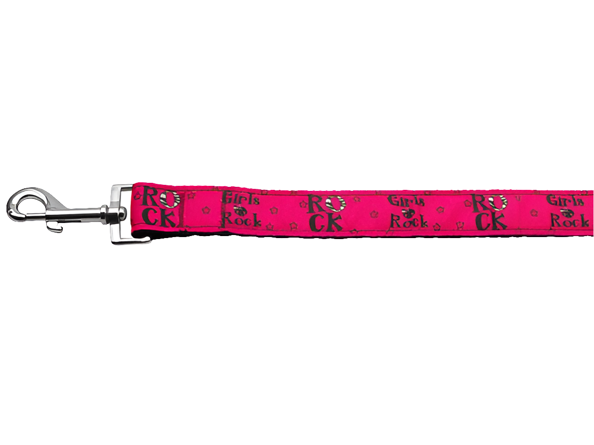 "Girls Rock" Nylon Dog & Cat Collar or Leash – Durable & Stylish Pet Accessory