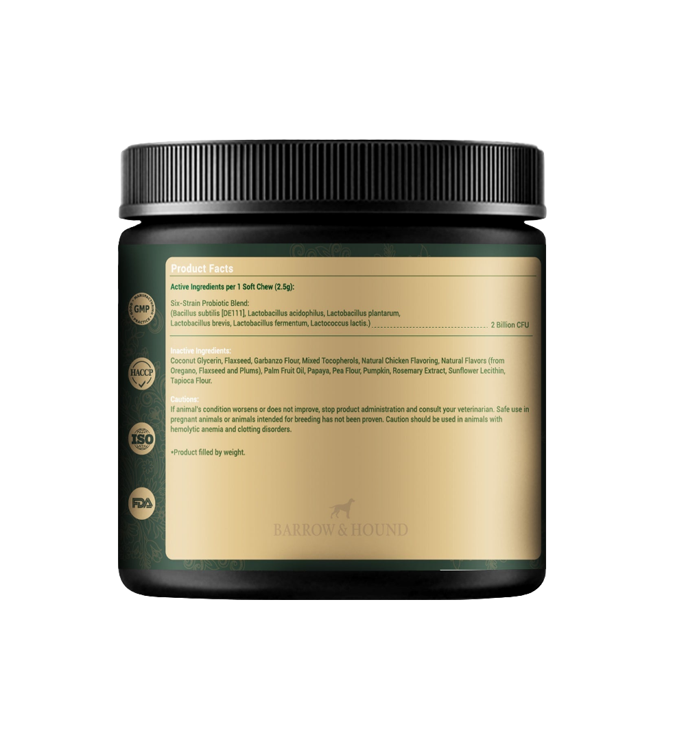 Barrow & Hound Skin & Coat Bites – Omega-3 Salmon Dog Supplement for Itchy Skin, Dry Skin & Shedding Relief (120 Soft Chews)