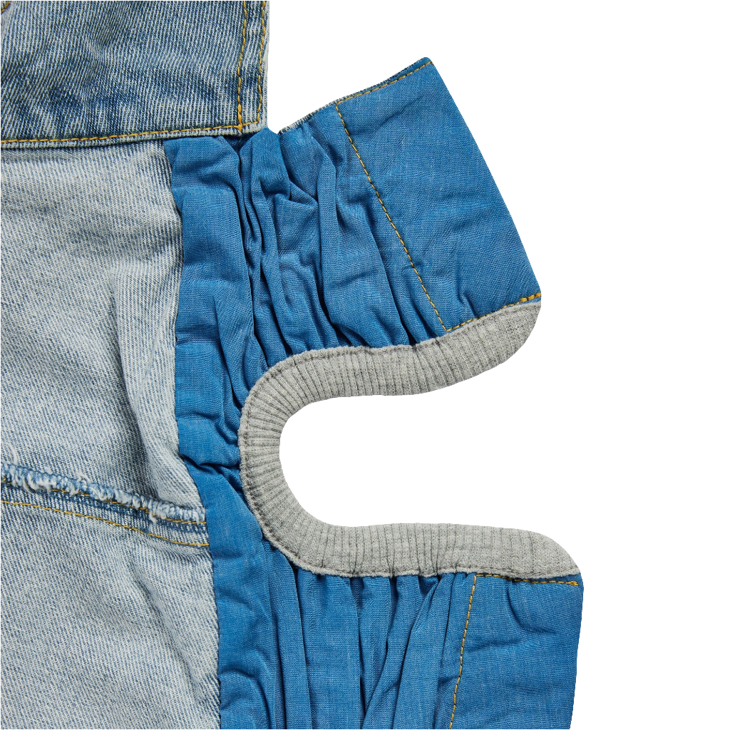 All-Season Light Wash Denim Dog Jacket – Adjustable Pet Coat with Elasto-Fit® for Perfect Comfort Fit