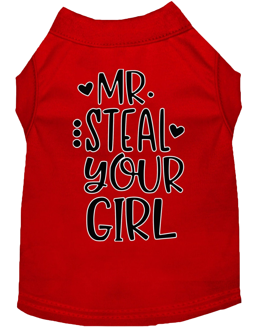 "Mr. Steal Your Girl" Dog & Cat Shirt – Funny Screen-Printed Pet Tee for Small to Large Breeds