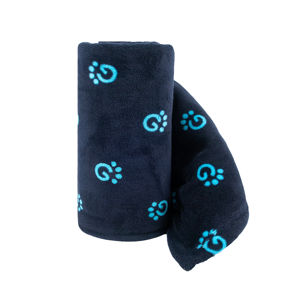 GF PET® Cozy Coral Fleece Logo Blanket – Ultra-Soft Throw for Pets & Owners, Navy