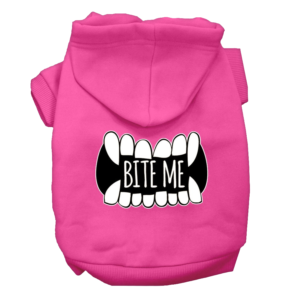 "Bite Me" Hoodie for Pets – Cozy Dog & Cat Hoodie with Screen Print Design