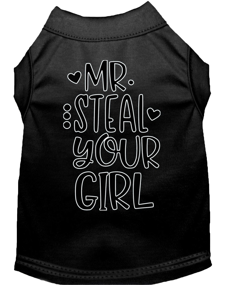 "Mr. Steal Your Girl" Dog & Cat Shirt – Funny Screen-Printed Pet Tee for Small to Large Breeds