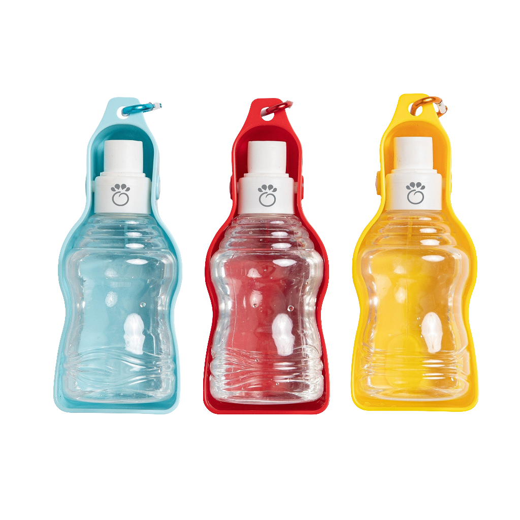GF PET Portable Dog Water Bottle with Foldout Bowl – 250ml Travel Pet Hydration for Hiking, Walking & Camping