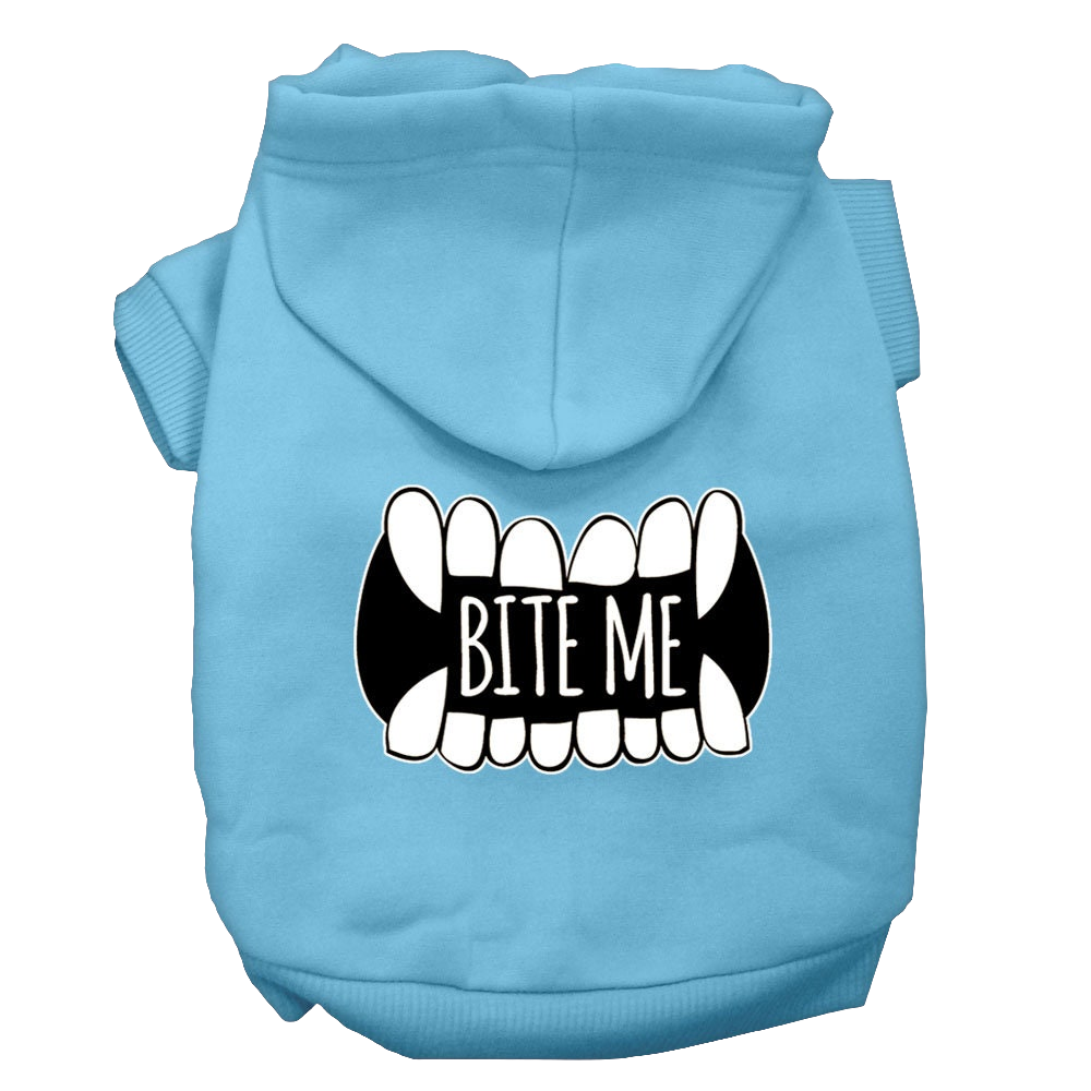 "Bite Me" Hoodie for Pets – Cozy Dog & Cat Hoodie with Screen Print Design