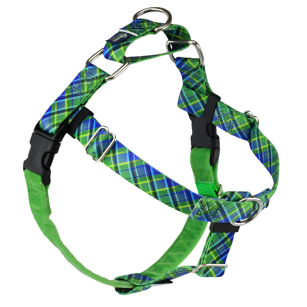 Electric Glow Plaid No-Pull Harness for Dogs – Eco-Friendly EarthStyle Design