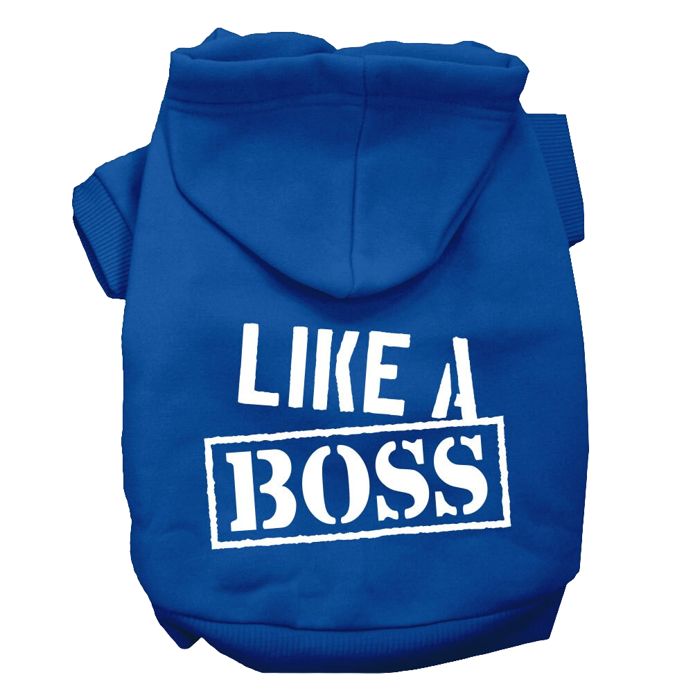 "Like A Boss" Pet Hoodie – Soft Cotton Blend Dog & Cat Outfit for All Sizes