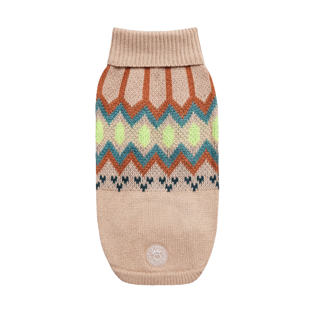Heritage Turtleneck Dog Sweater - Sand