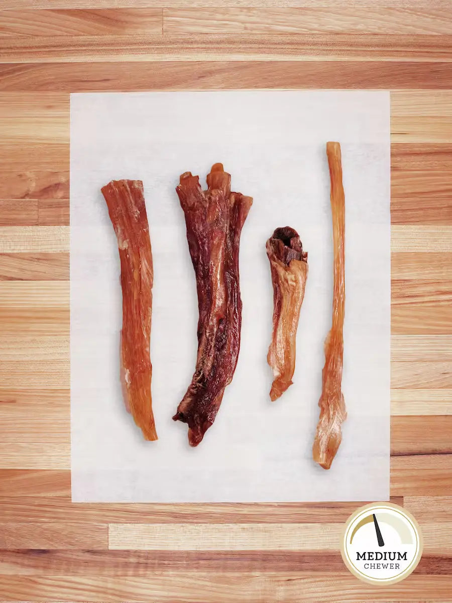 Farm Hounds Grass-Fed Beef Tendons – Single-Ingredient Dehydrated Dog Chew with Collagen