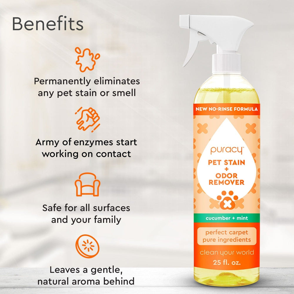 Puracy Pet Stain & Odor Remover – Enzyme Cleaner for Urine, Vomit & More