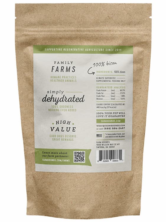 Farm Hounds Bison Strips – 100% Pasture-Raised Dog Treats