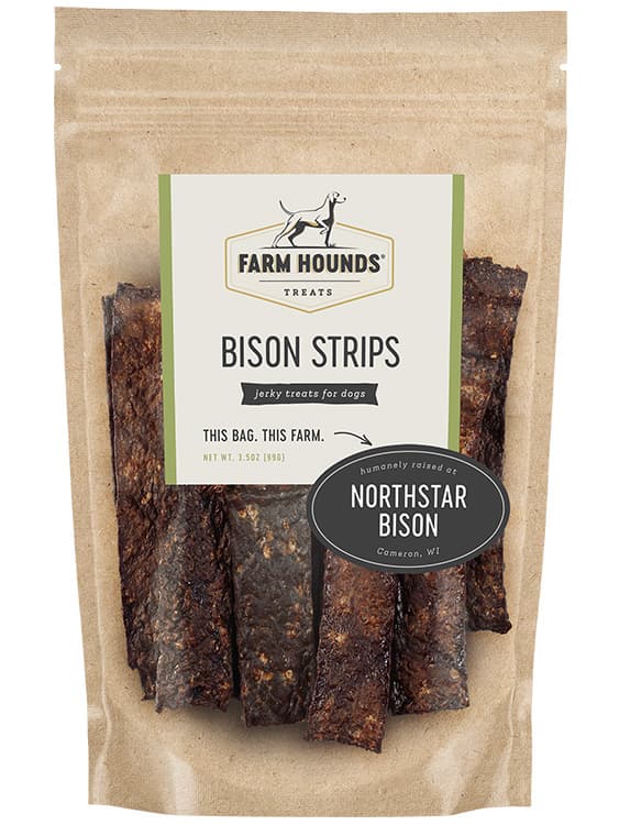 Farm Hounds Bison Strips – 100% Pasture-Raised Dog Treats