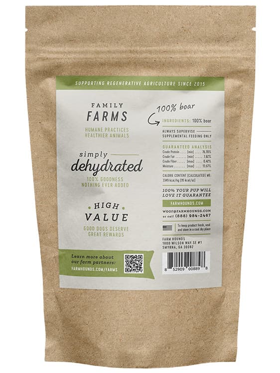 Farm Hounds Boar Jerky Strips – 100% Pasture-Raised Wild Boar Dog Treats
