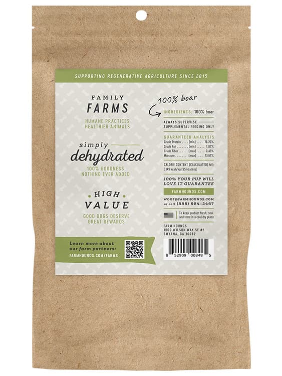 Farm Hounds Boar Trainers – Bite-Sized, Single-Ingredient Training Treats from Pasture-Raised Boar