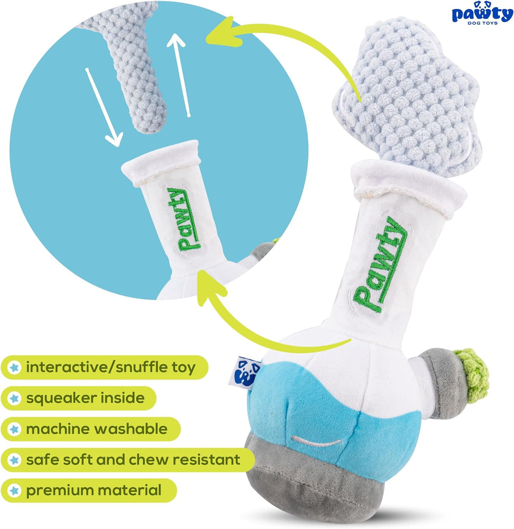 PAWTYBong Interactive Plush Dog Toy – Squeaky Snuffle Toy for Small & Medium Dogs