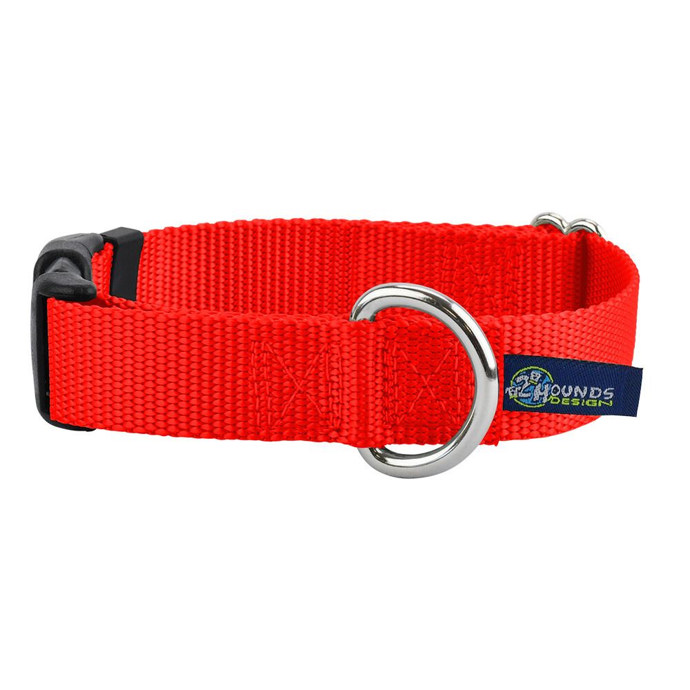Neon Orange Nylon Dog Collar – Adjustable 5/8" & 1" Durable Dog Collar