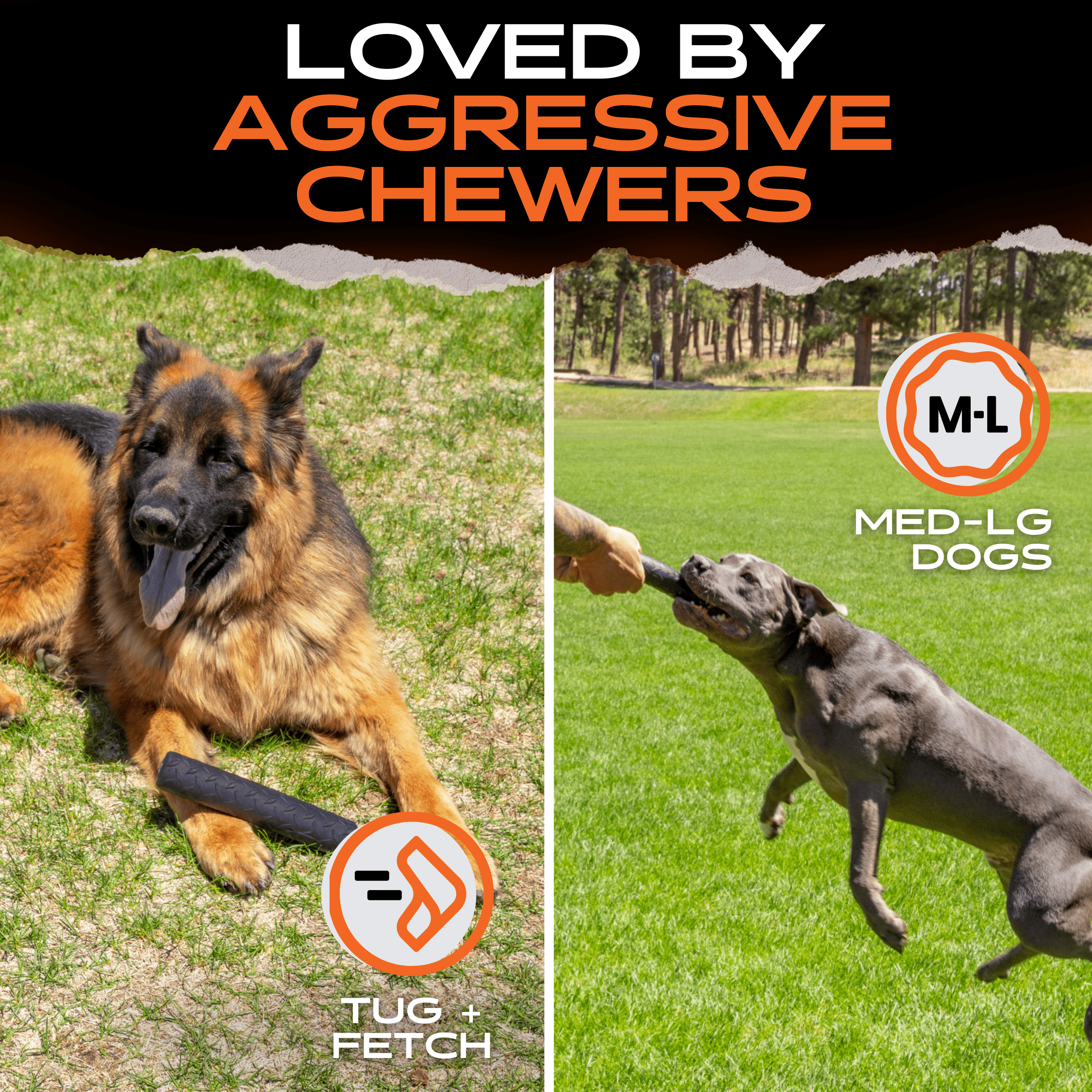 Monster K9 Dog Chew Stick – Ultra-Durable Natural Rubber Chew for Aggressive Chewers