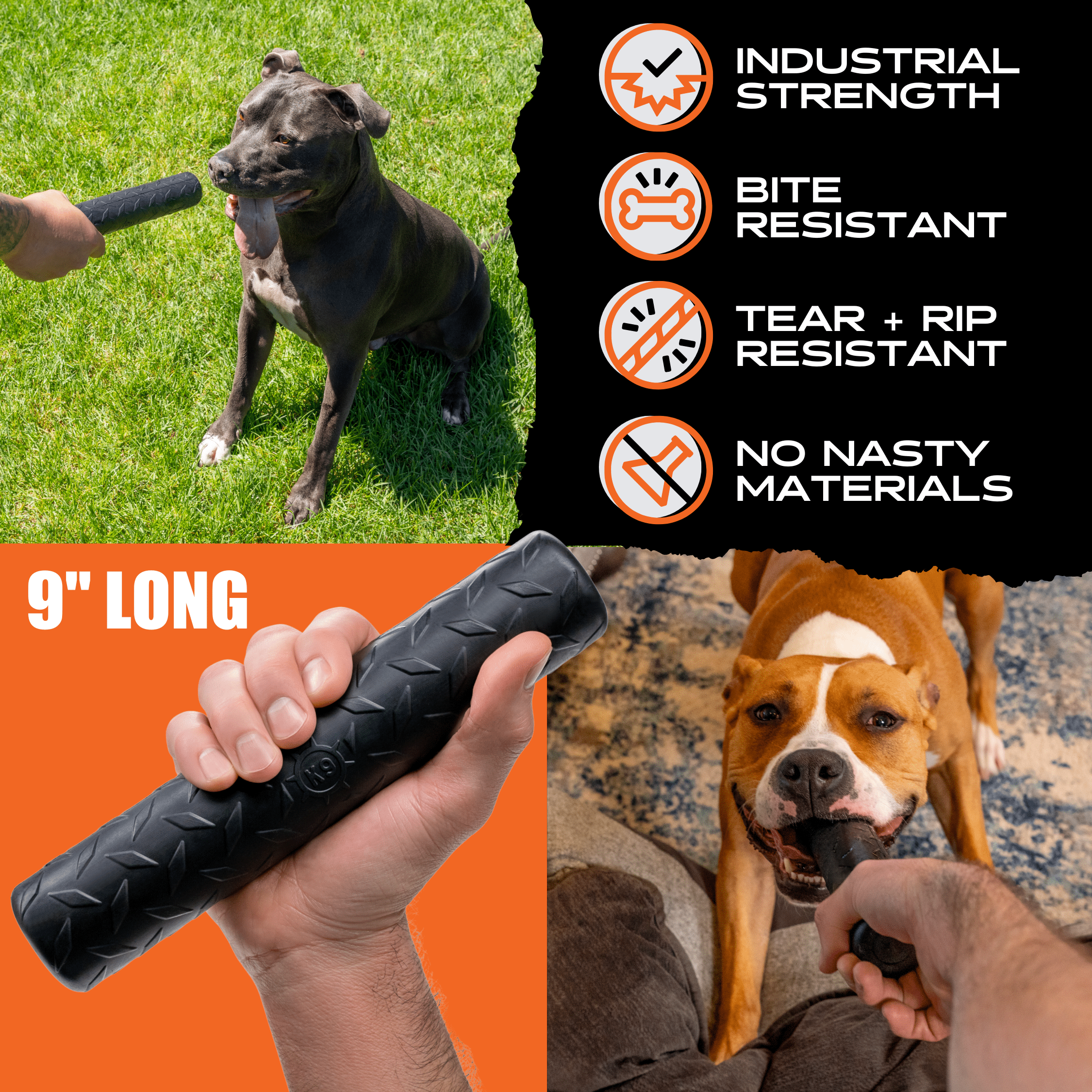 Monster K9 Dog Chew Stick – Ultra-Durable Natural Rubber Chew for Aggressive Chewers