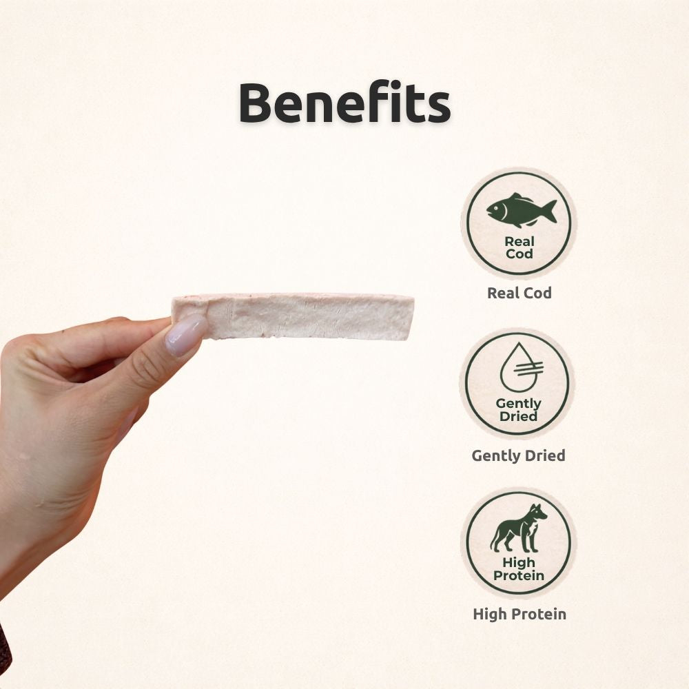 FreezBone Cod Dog Treats – High-Protein Soft Training Treats Made with Real Cod (Value Size 8 oz)