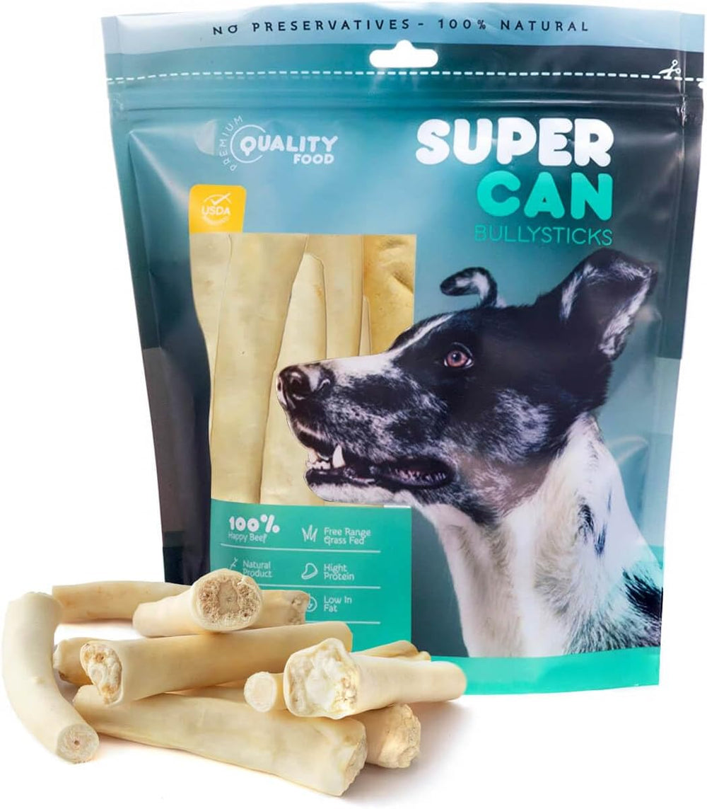 SuperCan 6” Cow Tails Dog Chews | All-Natural, Single-Ingredient, Grass-Fed Beef Treats (10 pcs)