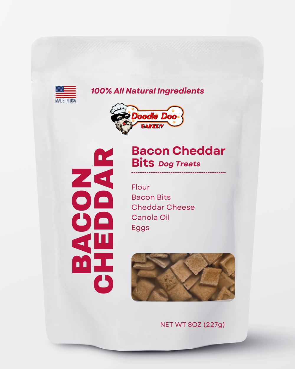 Bacon Cheddar Dog Treats – Handmade Crunchy Training Bites with Real Bacon & Cheese (1/2 Ib)