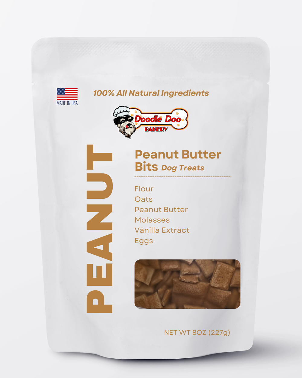 Peanut Butter Dog Treats – Homemade Crunchy Oven-Baked Biscuits for Dogs (1/2 Ib)
