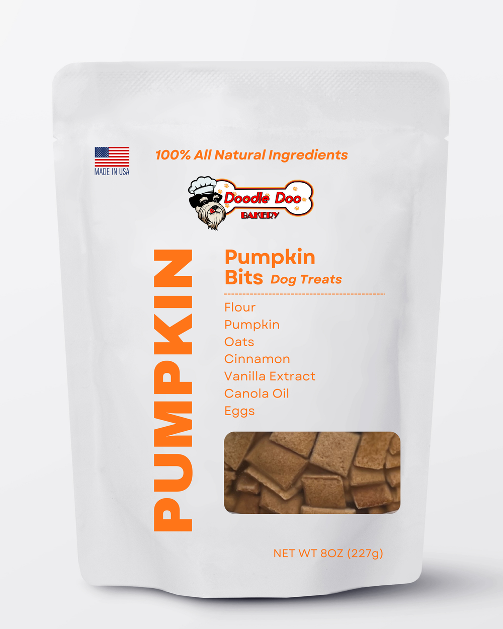 Pumpkin Bits Dog Treats– Handmade Crunchy Pumpkin Treats for Dogs (Digestive Support 1/2 Ib)