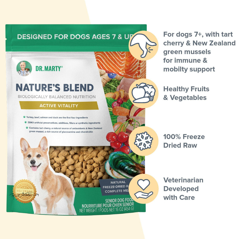 Dr. Marty Nature's Blend Active Vitality Freeze Dried Raw Food for Senior Dogs