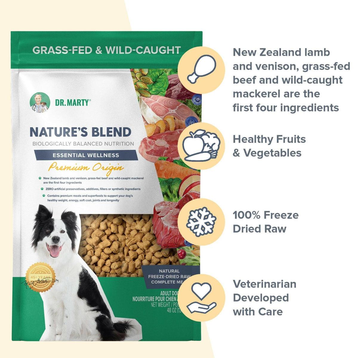 Dr. Marty Nature’s Blend Premium Origin Freeze-Dried Raw Dog Food