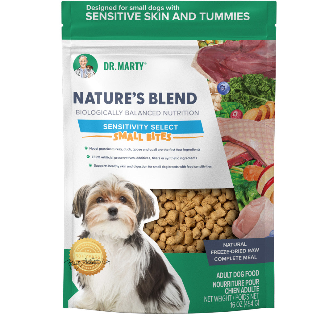Dr. Marty Nature’s Blend Sensitivity Select Small Bites Freeze-Dried Raw Dog Food
