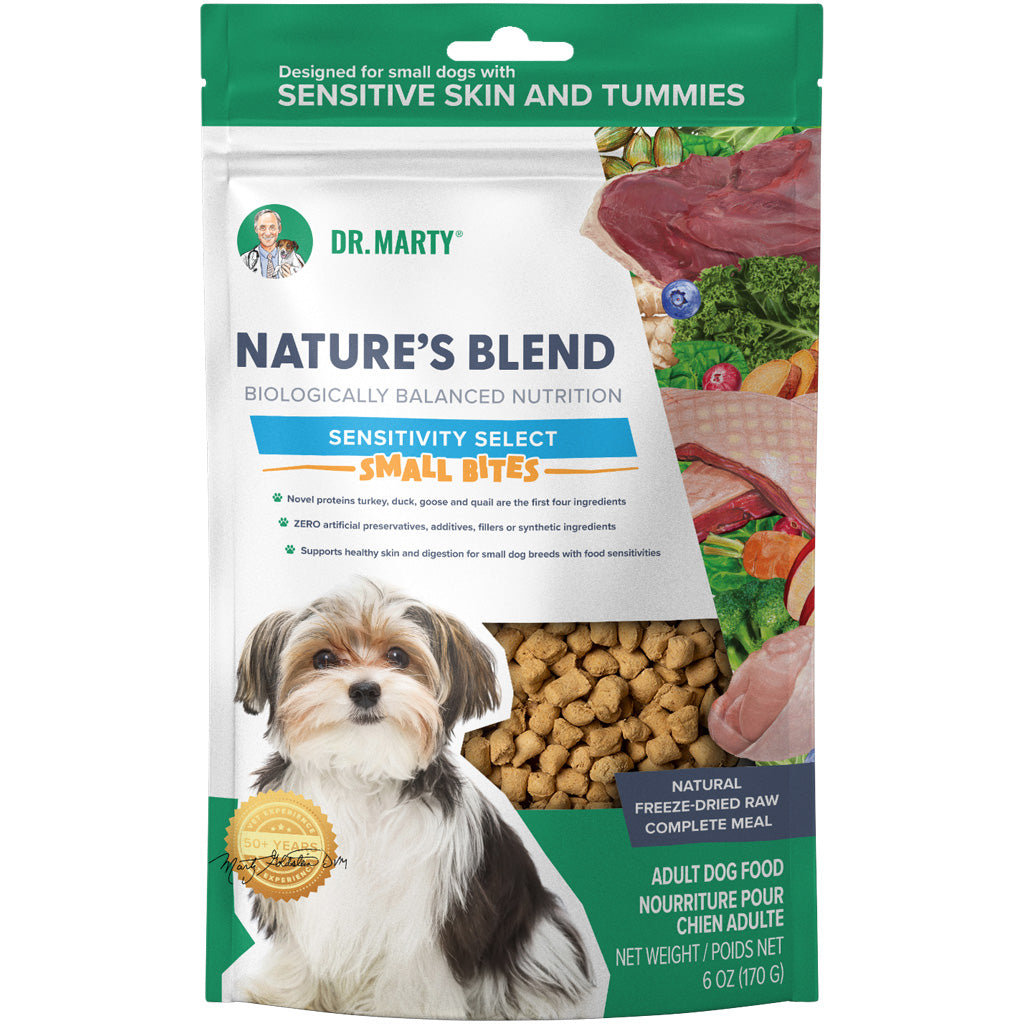 Dr. Marty Nature’s Blend Sensitivity Select Small Bites Freeze-Dried Raw Dog Food