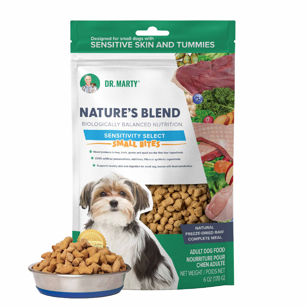 Dr. Marty Nature’s Blend Sensitivity Select Small Bites Freeze-Dried Raw Dog Food