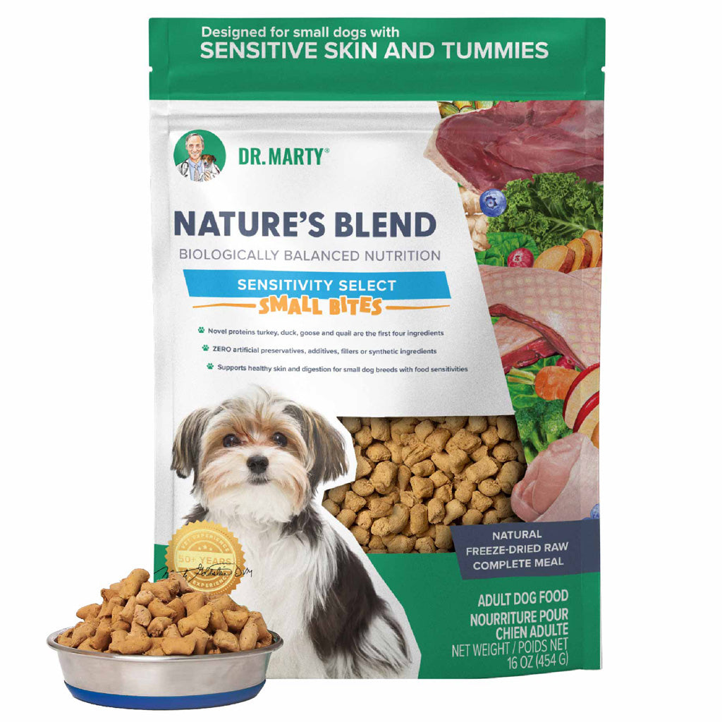 Dr. Marty Nature’s Blend Sensitivity Select Small Bites Freeze-Dried Raw Dog Food