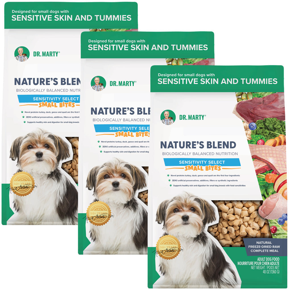 Dr. Marty Nature’s Blend Sensitivity Select Small Bites Freeze-Dried Raw Dog Food