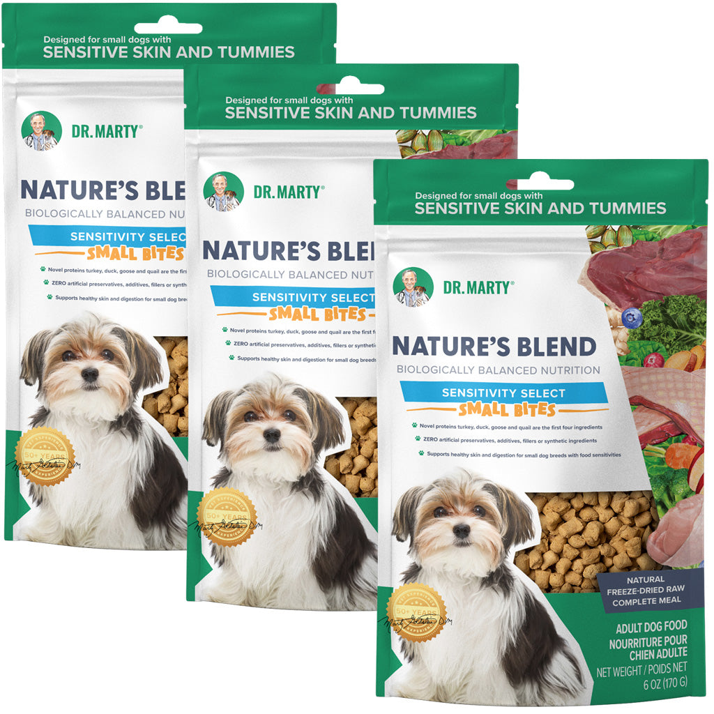 Dr. Marty Nature’s Blend Sensitivity Select Small Bites Freeze-Dried Raw Dog Food